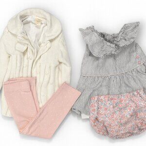 4 Piece Lot Girls Dress Sweater Leggings Bloomers Size 24 Months